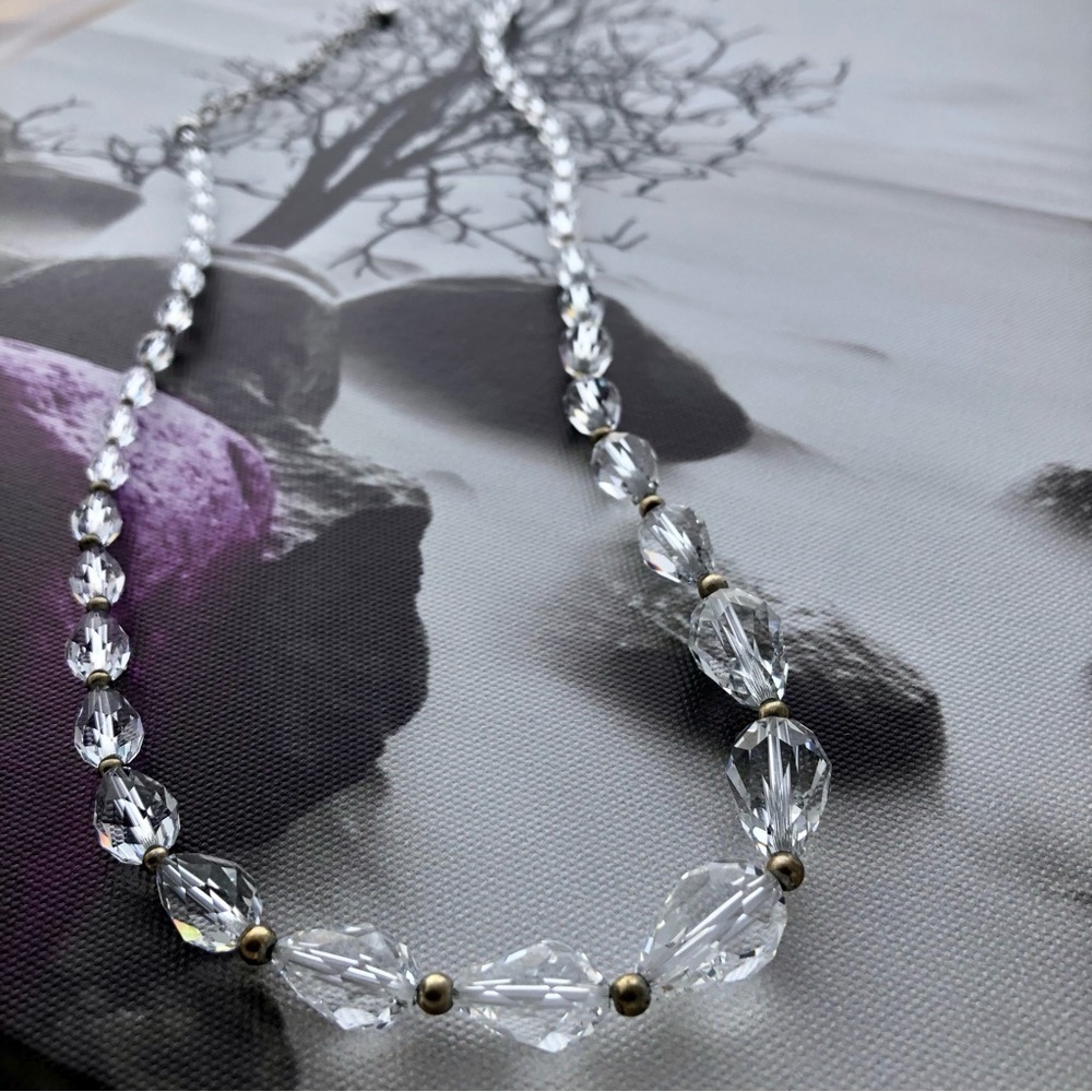 ❤️ Swarovski Elegant Precision Cut Clear Crystal Bougie Necklace Vintage